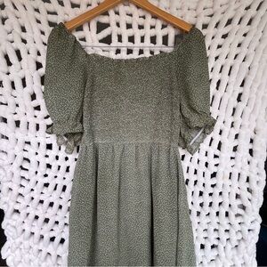 SHIRRED POLKA DOT MIDI